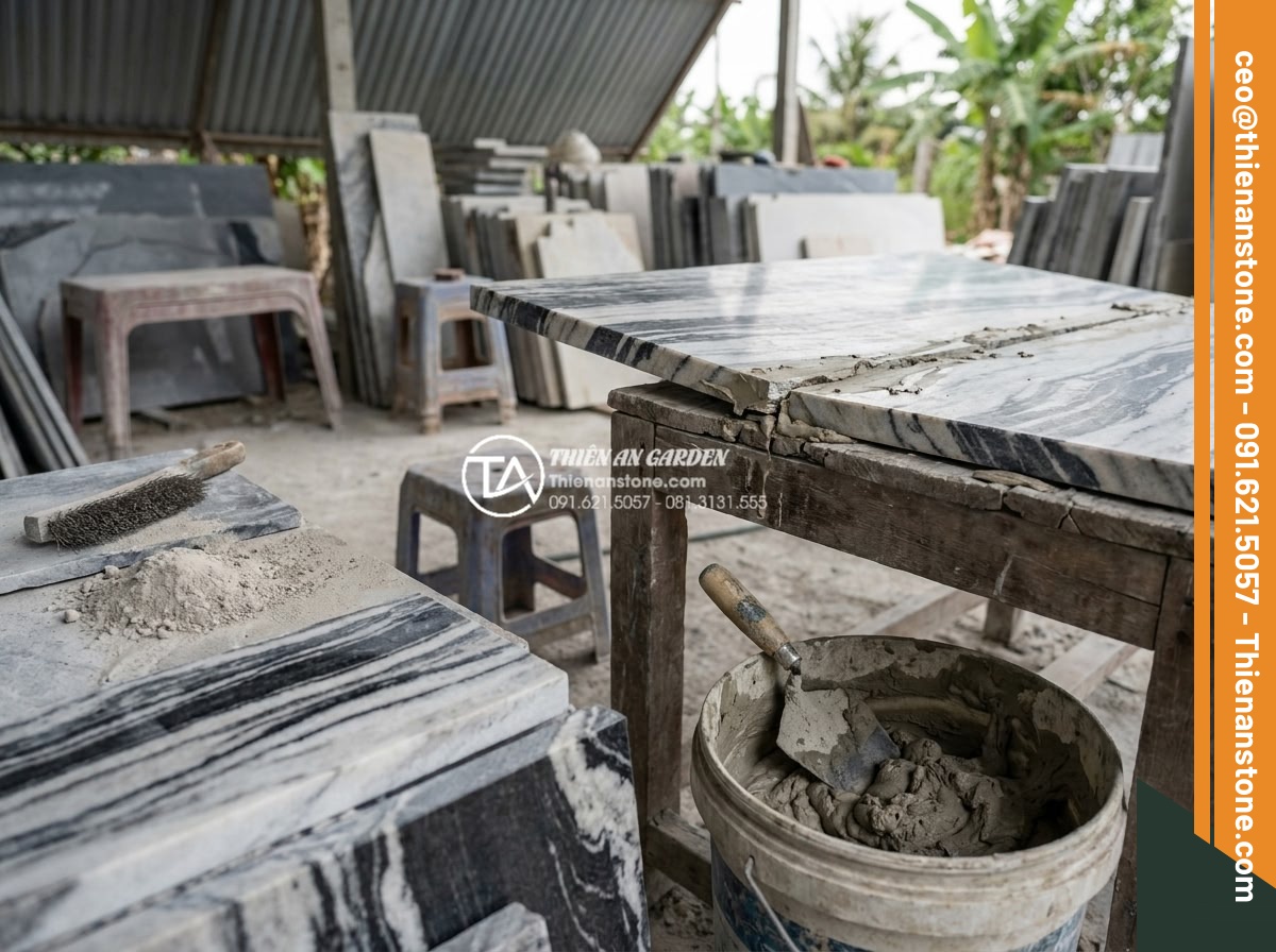 Hướng dẫn cách gắn keo và ghép đá tuyết sơn vững chãi nhất - Common mistakes in stone gluing: poor surface preparation, incorrect adhesive mi