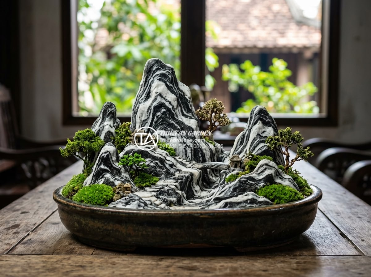 Hướng dẫn tự làm tiểu cảnh khô với đá tuyết sơn tại nhà cực đơn giản - Long-term preserved snow stone miniature landscape after one year showing unchan