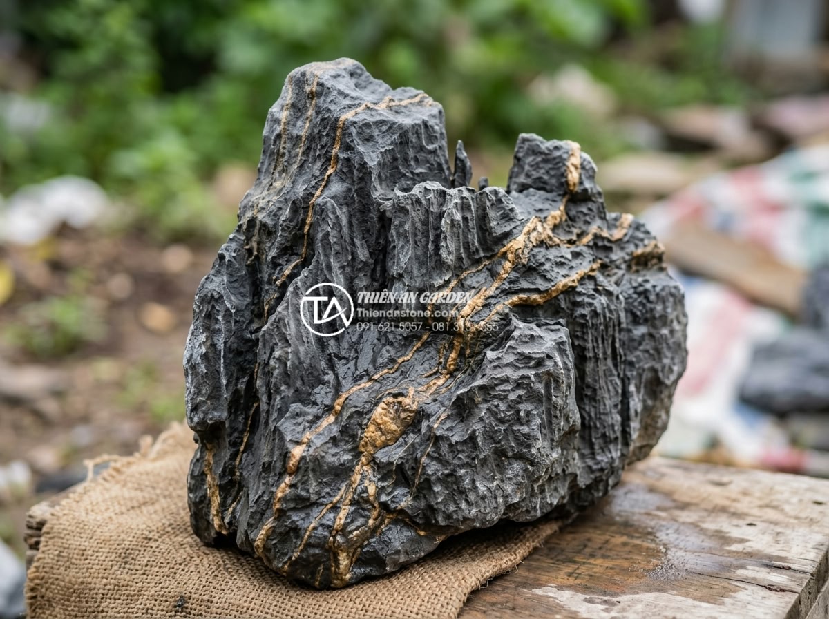 Mẫu tiểu cảnh lu đá góc sân vườn: Nét mộc mạc trong kiến trúc hiện đại - Close-up of high-quality granite stone lu being selected for landscape design pr