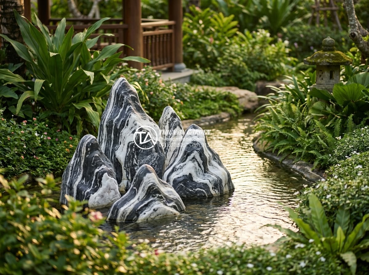 Phong thủy đá tuyết sơn: Ý nghĩa và cách đặt để thu hút tài lộc - Detailed professional photo of elegant white snow mountain stones arranged as a 