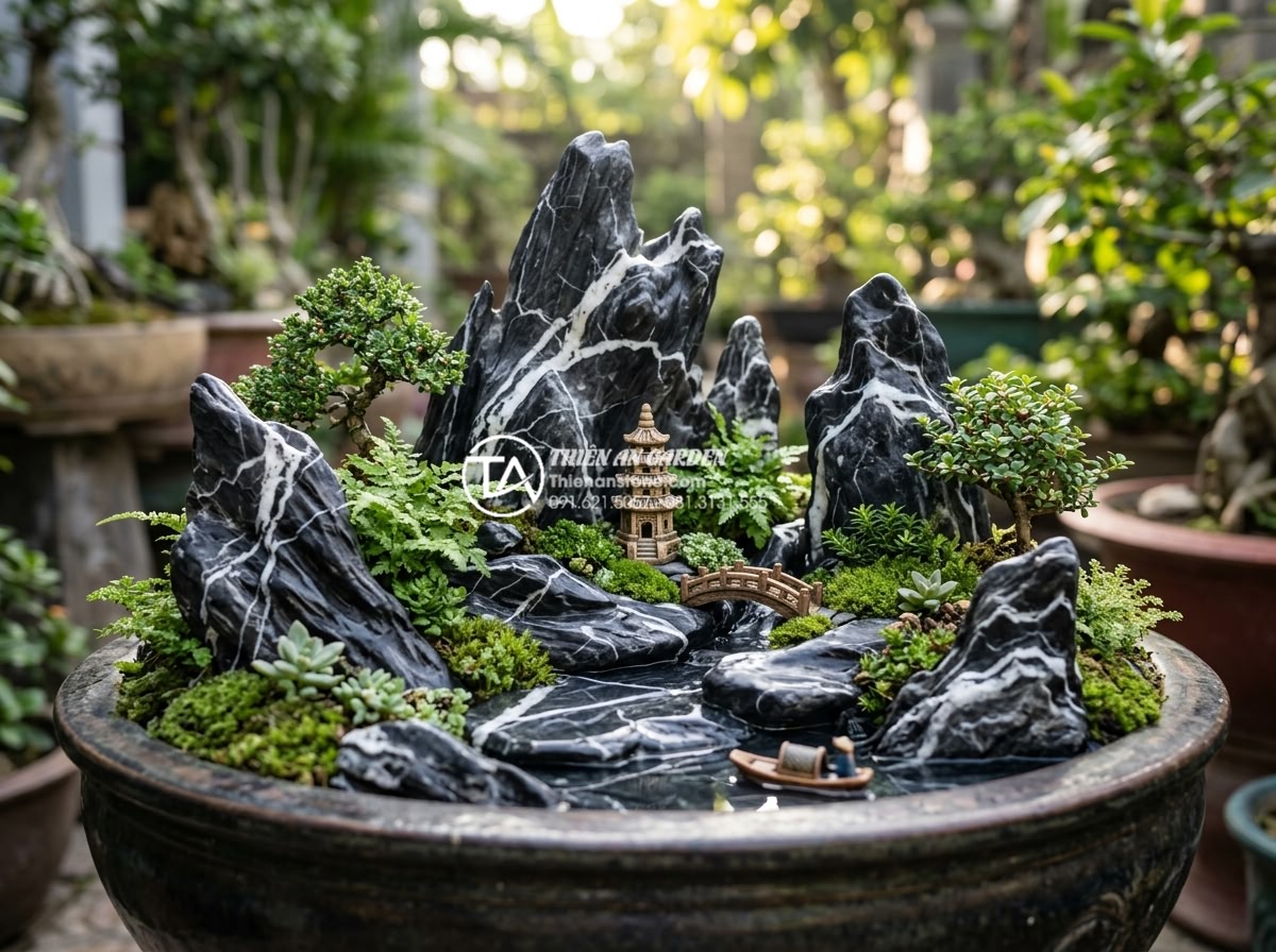 Tiểu cảnh sân vườn sau nhà: Biến không gian trống thành nơi thư giãn - Inspiring examples of beautiful backyard miniature scenes with natural stone and