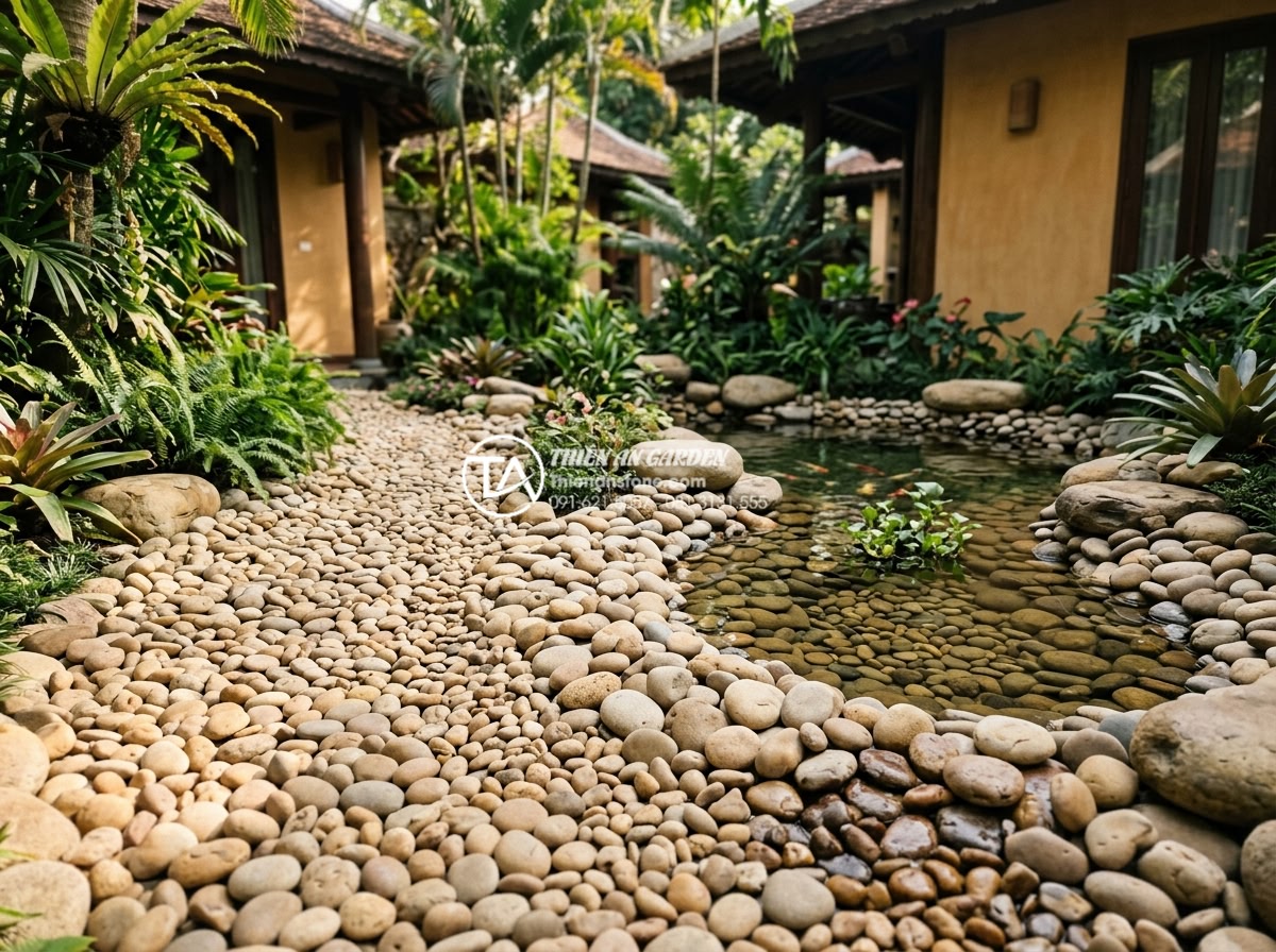 Tổng hợp mẫu tiểu cảnh sân vườn biệt thự sang trọng và bề thế - Crucial role of natural stone elements in villa garden design showing various ro