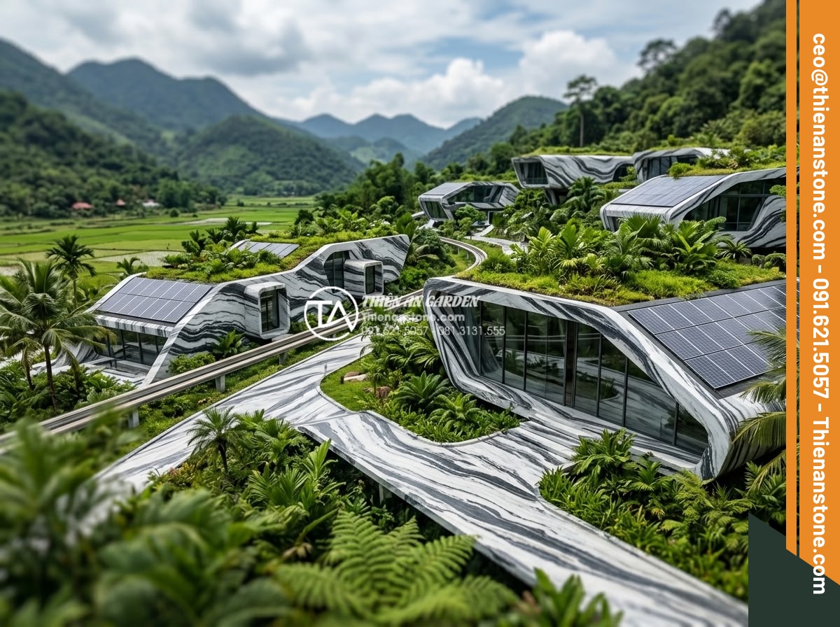 Xu hướng sử dụng đá tuyết sơn trong kiến trúc cảnh quan 2026 - Hình 21 Xu hướng sử dụng đá tuyết sơn trong kiến trúc cảnh quan 2026 - Visionary future 2026+ landscape with advanced Tuyet Son stone integrations and