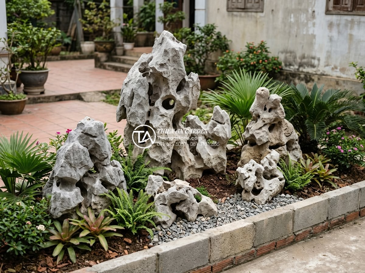 FAQ: Những câu hỏi thường gặp khi bắt đầu làm tiểu cảnh sân sau - Safe and compliant natural stone installation in backyard setting following loca