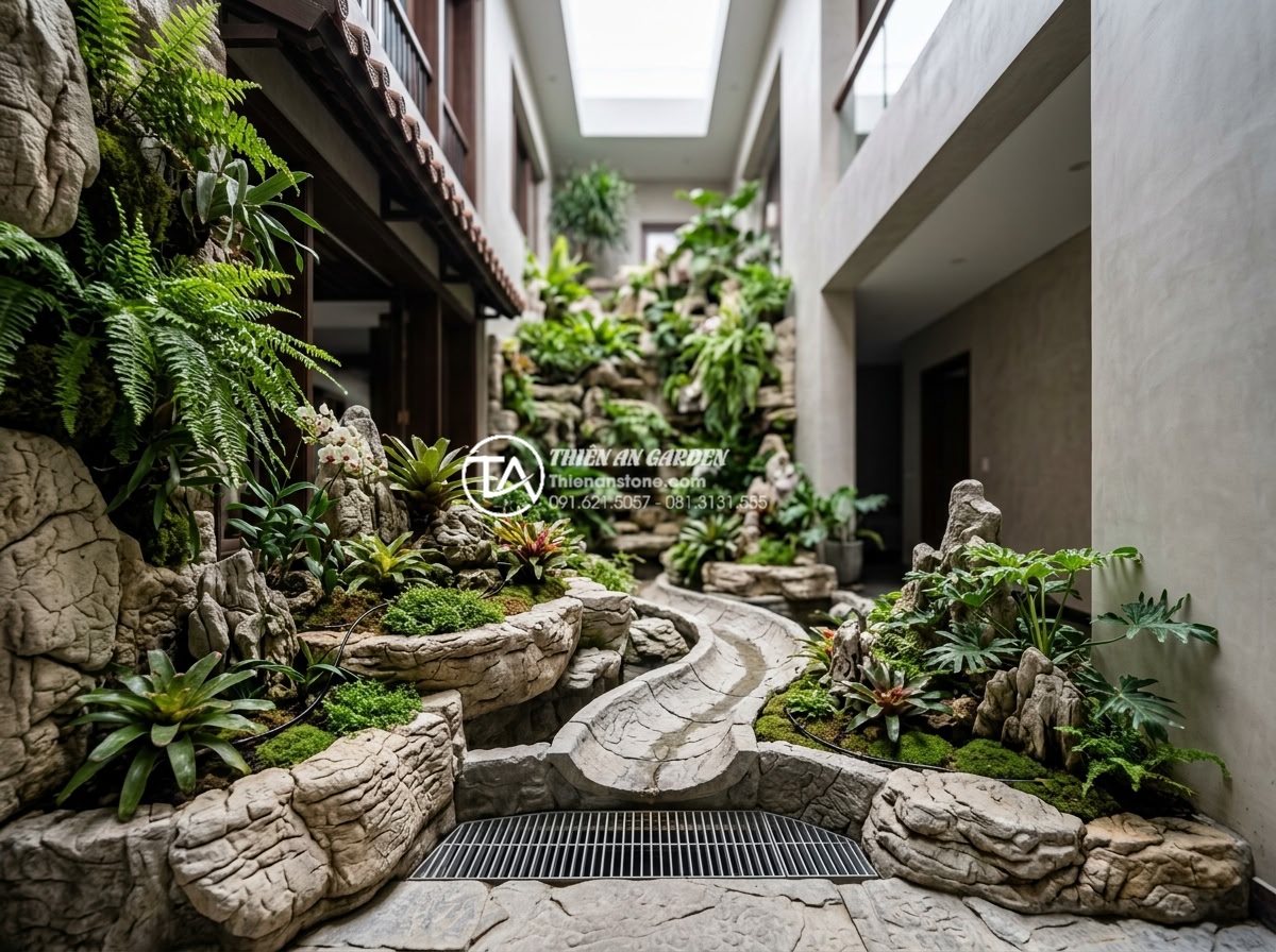 Giải pháp thoát nước cho tiểu cảnh giếng trời ngoài trời khi mưa lớn - Hình 12 Giải pháp thoát nước cho tiểu cảnh giếng trời ngoài trời khi mưa lớn - Combined automatic watering and heavy rain drainage system for luxury sky well g