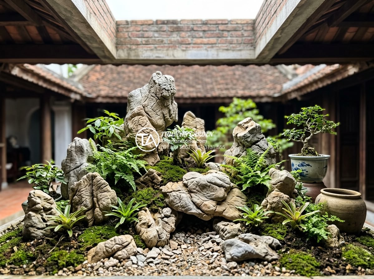 Hướng dẫn tự làm tiểu cảnh giếng trời mini tiết kiệm chi phí - Long term beautiful maintained mini skylight natural stone garden after several 
