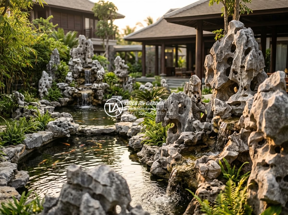 Kinh nghiệm chọn đơn vị thi công tiểu cảnh đá mỹ nghệ uy tín - Hình 8 Kinh nghiệm chọn đơn vị thi công tiểu cảnh đá mỹ nghệ uy tín - Elegant professional portrait of the expert team and finished projects from Thie