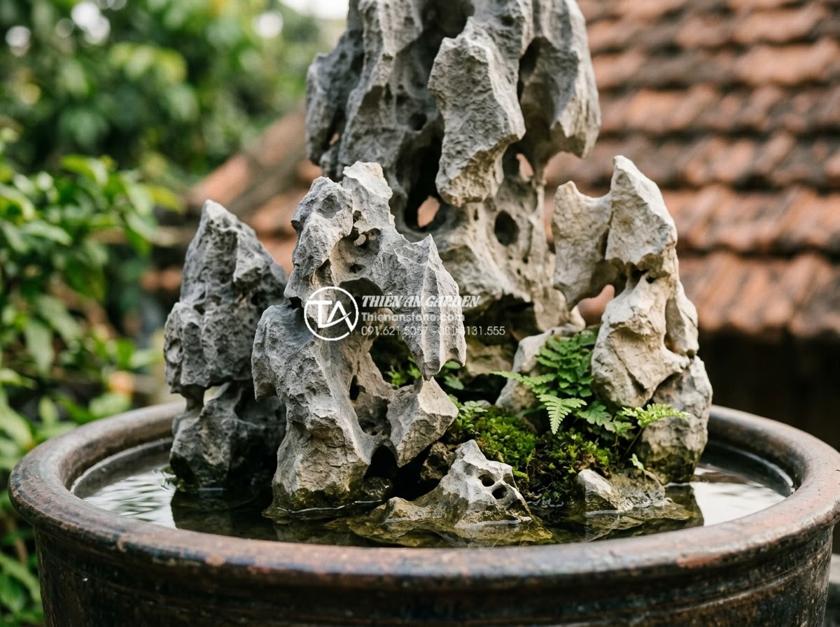 Nên chọn tiểu cảnh nước hay tiểu cảnh khô cho sân sau nhà ống? - Close-up high detail photography of premium natural Vietnamese granite and sands
