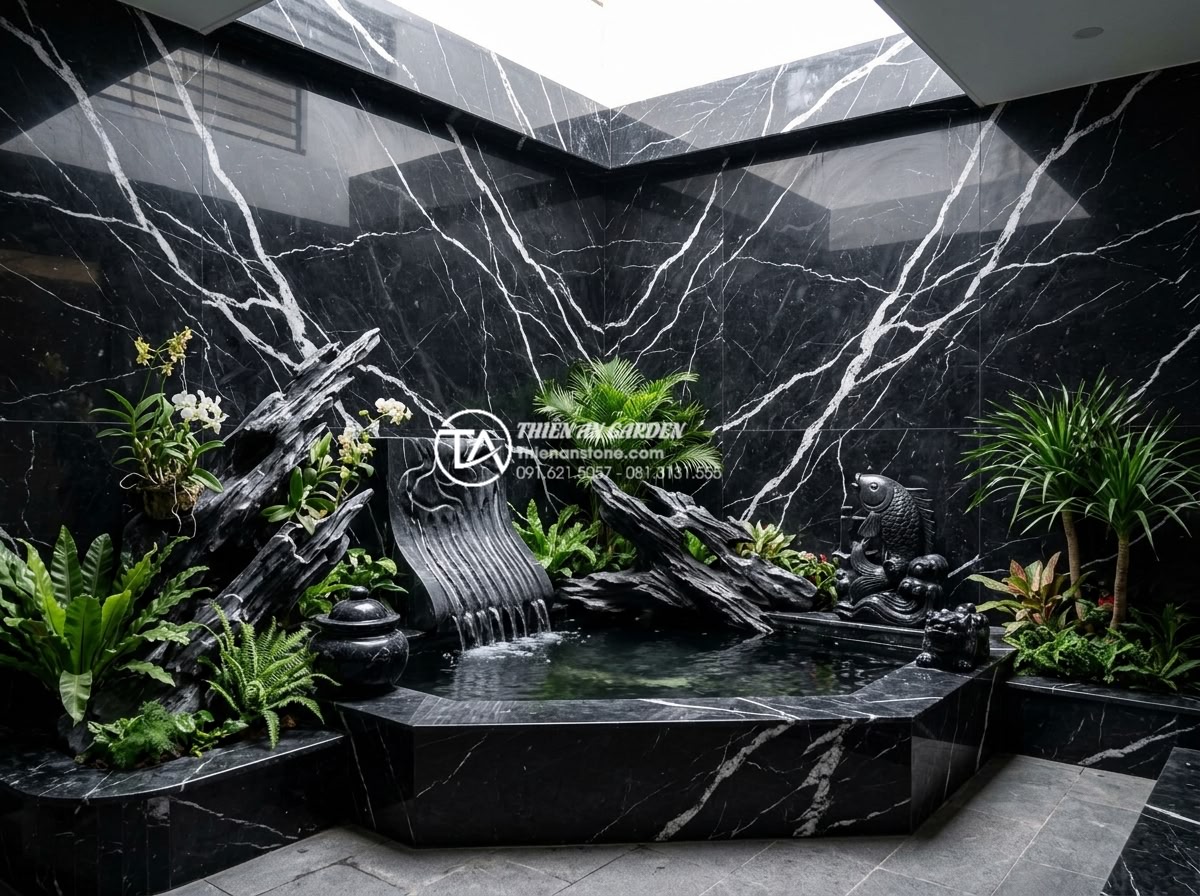 Phong thủy giếng trời: Những điều đại kỵ cần tránh để không hao tài - Hình 20 Phong thủy giếng trời: Những điều đại kỵ cần tránh để không hao tài - Completed luxurious sky well project by stone experts showcasing harmonious Feng