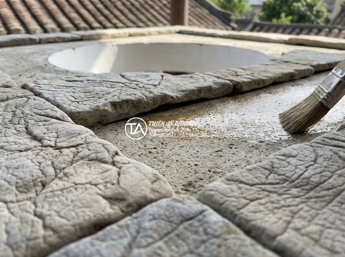 Quy trình chống thấm giếng trời triệt để tránh ẩm mốc tường - Step-by-step application of multi-layer polyurethane waterproofing membrane on s