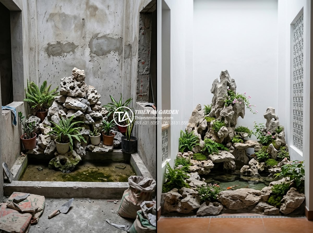 Review các đơn vị thi công tiểu cảnh giếng trời uy tín tại Hà Nội và TP.HCM - Hình 19 Review các đơn vị thi công tiểu cảnh giếng trời uy tín tại Hà Nội và TP.HCM - Common mistakes in skywell construction and correct professional installation ex