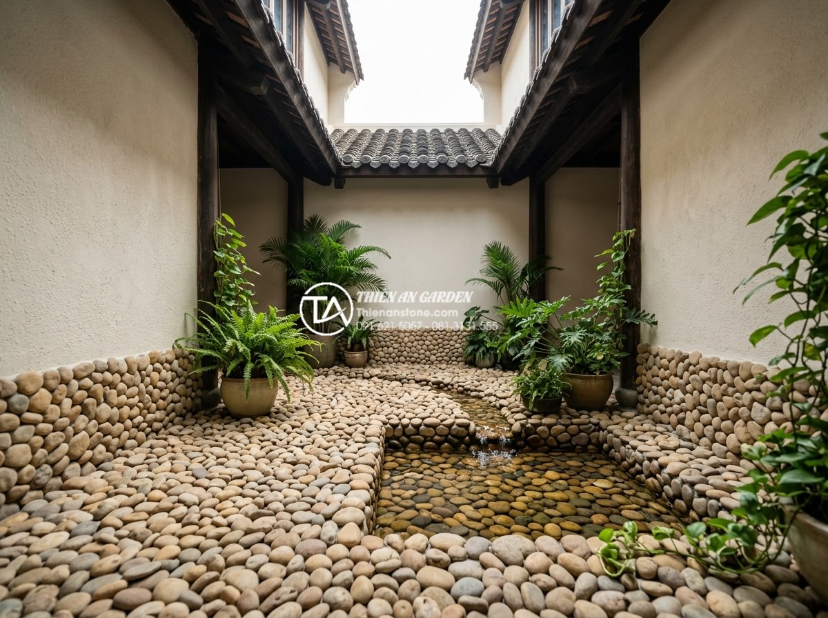 Tại sao giếng trời bị nóng? 5 Cách hạ nhiệt cực hiệu quả - Hình 22 Tại sao giếng trời bị nóng? 5 Cách hạ nhiệt cực hiệu quả - Completed high-quality stone skywell project showcasing expert craftsmanship and