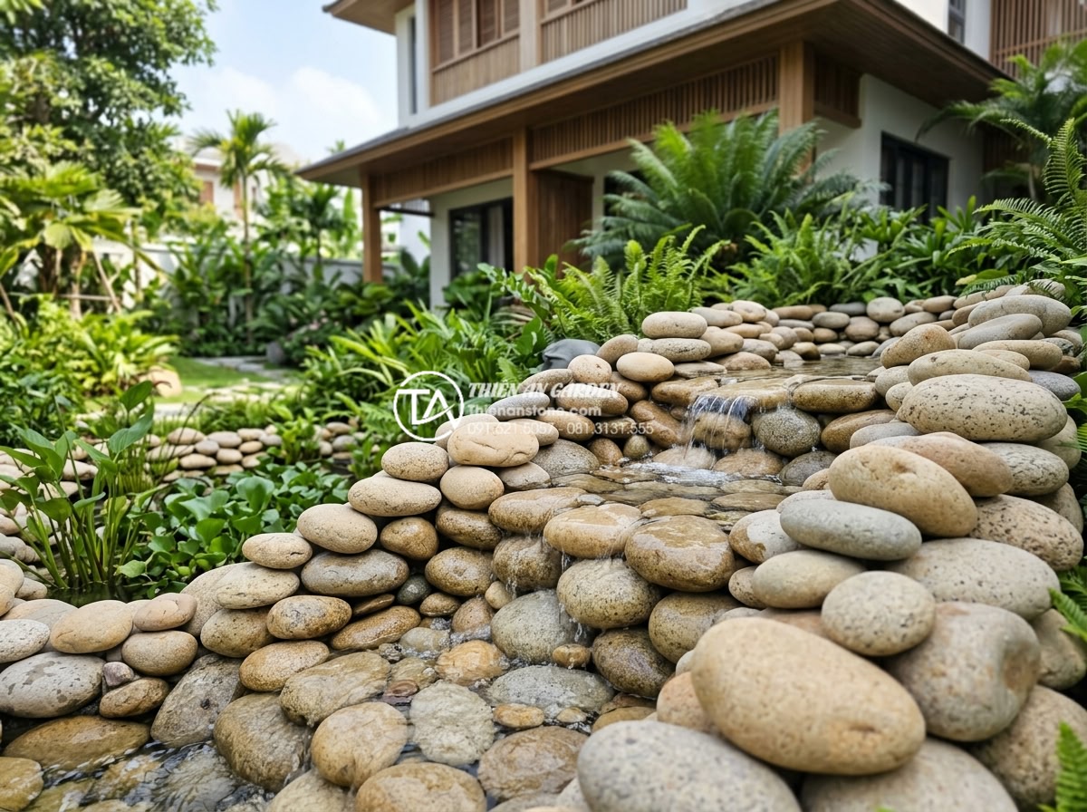 Ứng dụng thác nước đá tự nhiên trong tiểu cảnh trước sân nhà phố - Hình 20 Ứng dụng thác nước đá tự nhiên trong tiểu cảnh trước sân nhà phố - Visionary image of eco-friendly natural stone waterfall system using rainwater h