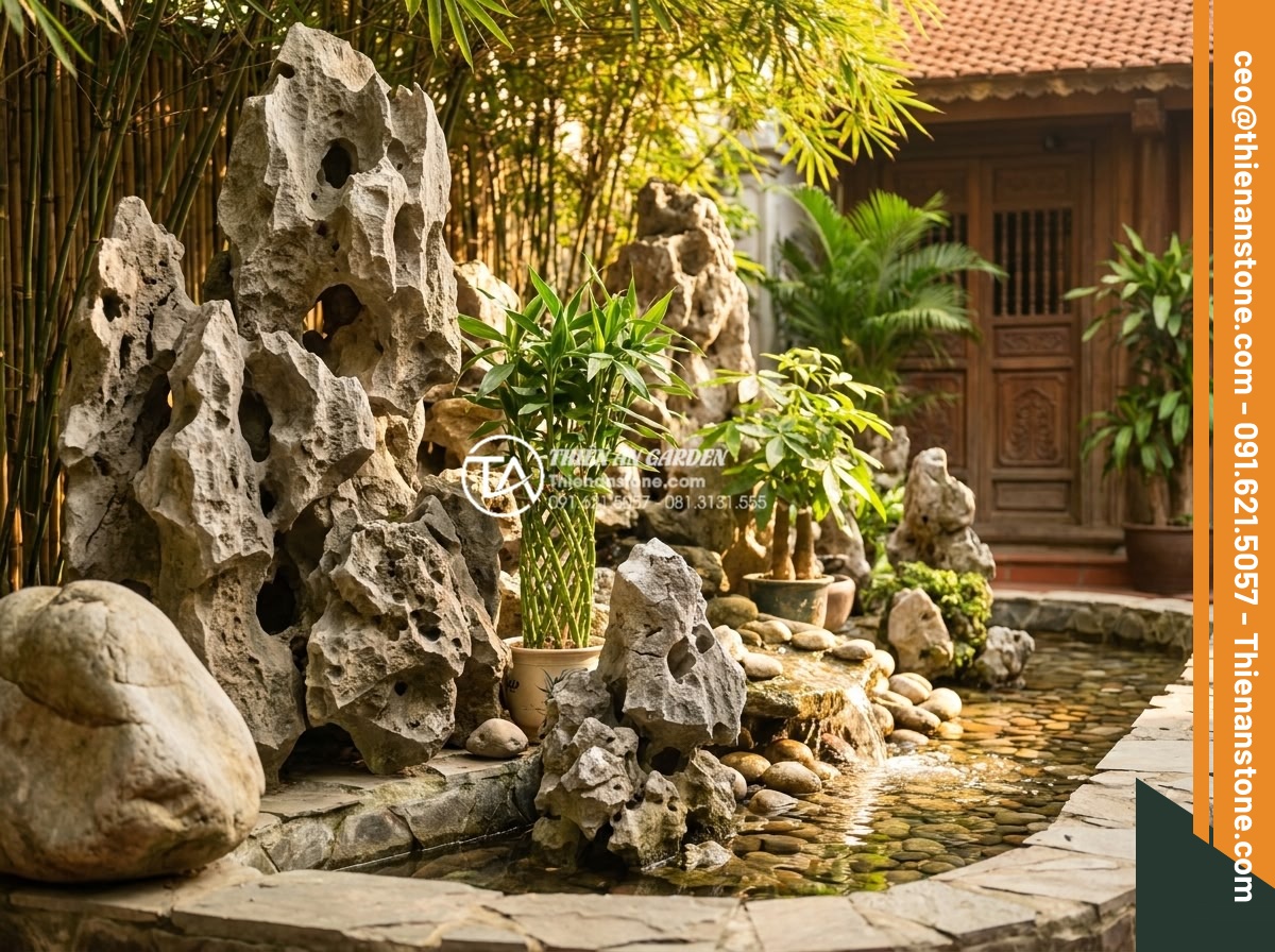 5 Sai lầm phổ biến khi tự làm tiểu cảnh trước nhà mini bạn cần biết - Artistic high resolution photograph of a feng shui optimized mini rock garden at