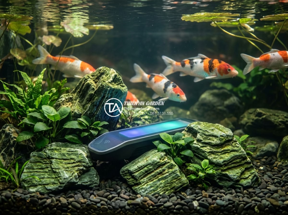 Cách chọn đèn LED âm nước cho hồ cá tiểu cảnh lung linh về đêm - High-tech underwater LED fixture with built-in WiFi module, color-changing capab