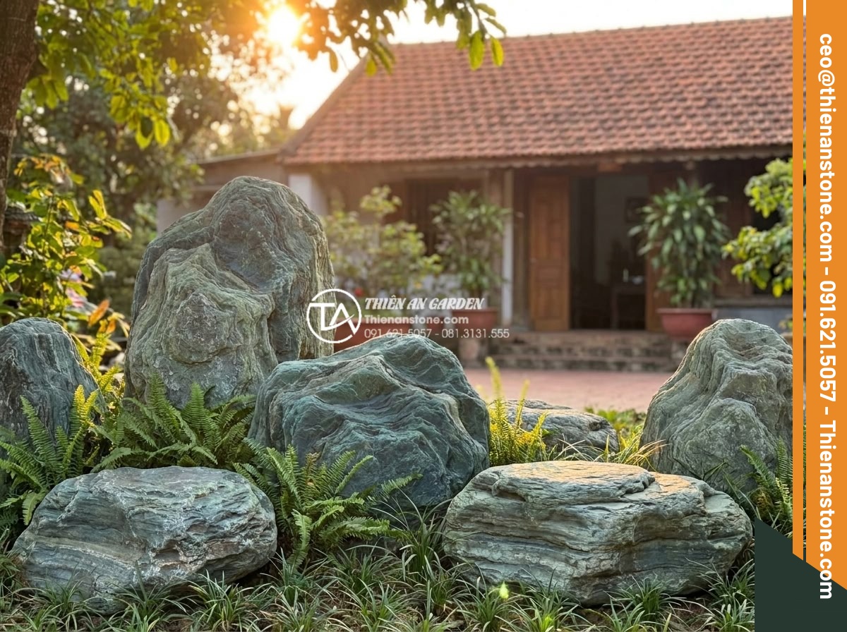 Top 15 mẫu tiểu cảnh sân trước cho nhà cấp 4 đơn giản mà cực sang - Hình 11 Top 15 mẫu tiểu cảnh sân trước cho nhà cấp 4 đơn giản mà cực sang - Warm inviting photorealistic final image of completed luxurious yet simple front