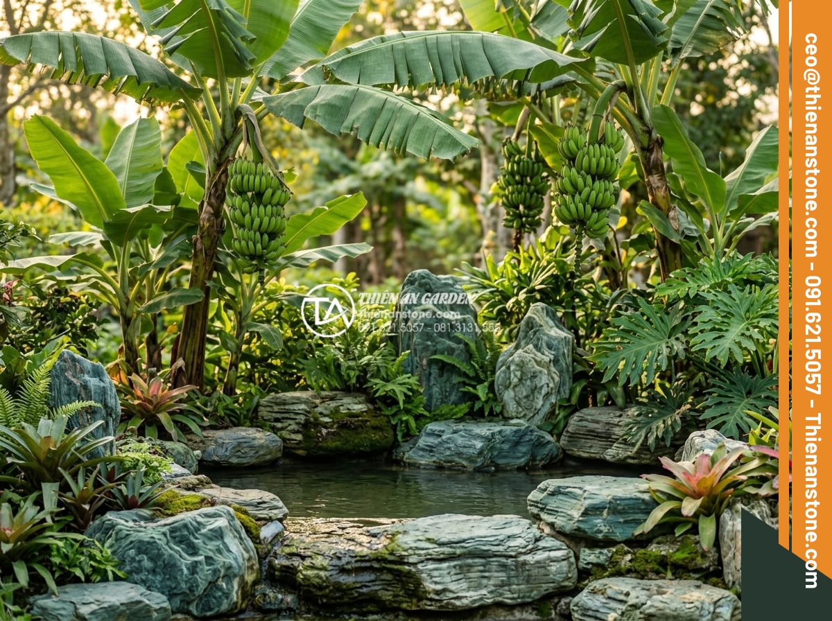 10 loại cây cảnh phù hợp nhất với phong cách làng quê Bắc Bộ - Vibrant realistic image of a lush Northern Vietnamese garden corner with several