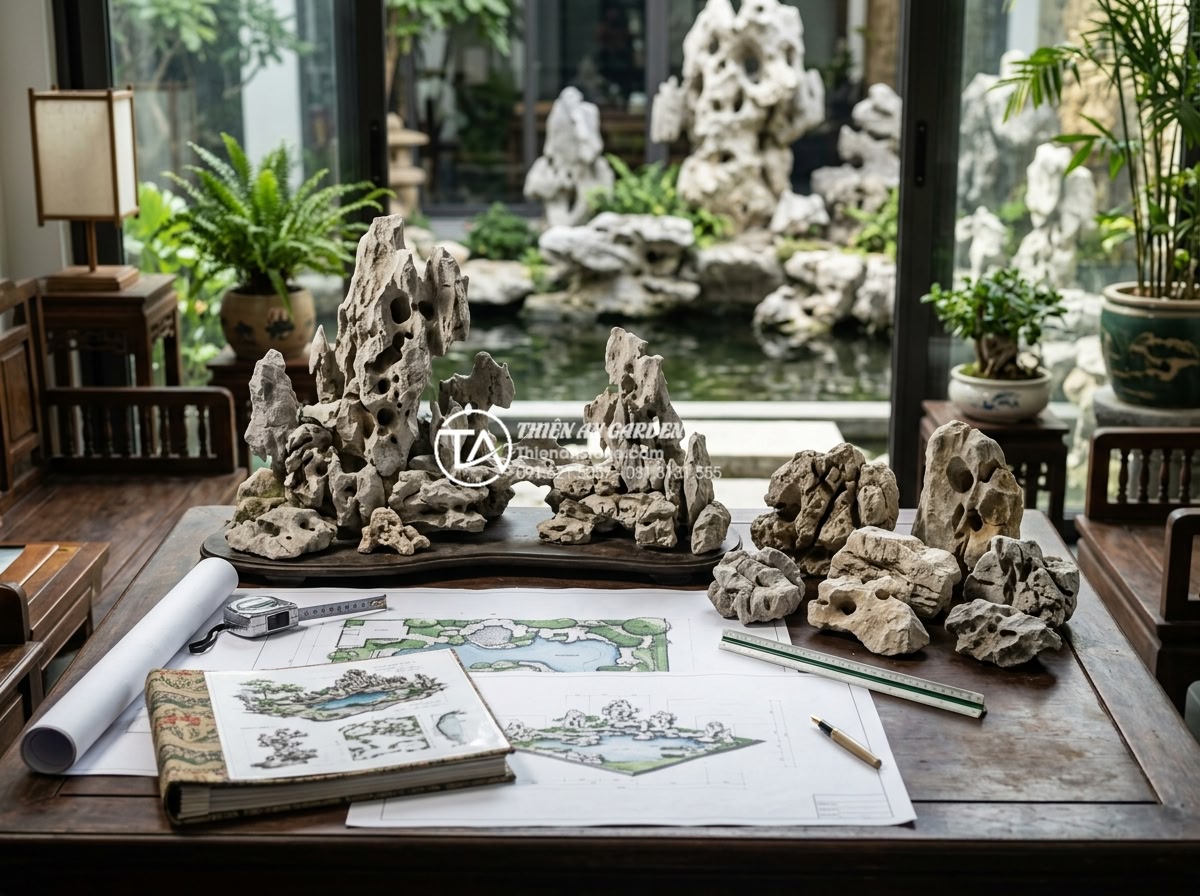 Báo giá thi công tiểu cảnh làng quê Bắc Bộ trọn gói mới nhất 2026 - Customer service team providing consultation on 2026 stone landscape pricing and