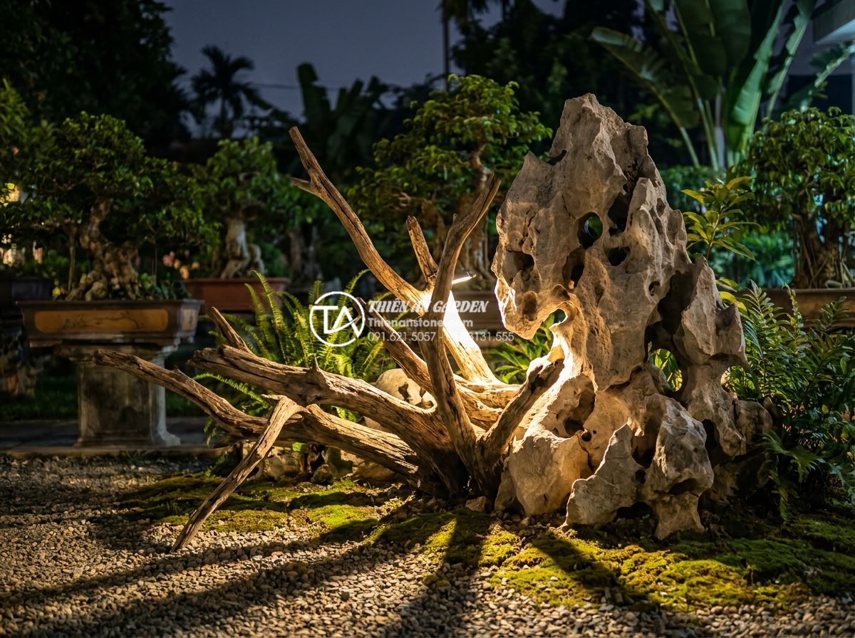 Cách kết hợp đèn LED chiếu sáng làm nổi bật tiểu cảnh gỗ lũa đêm - Creative cross lighting and backlighting examples on driftwood arrangements demo