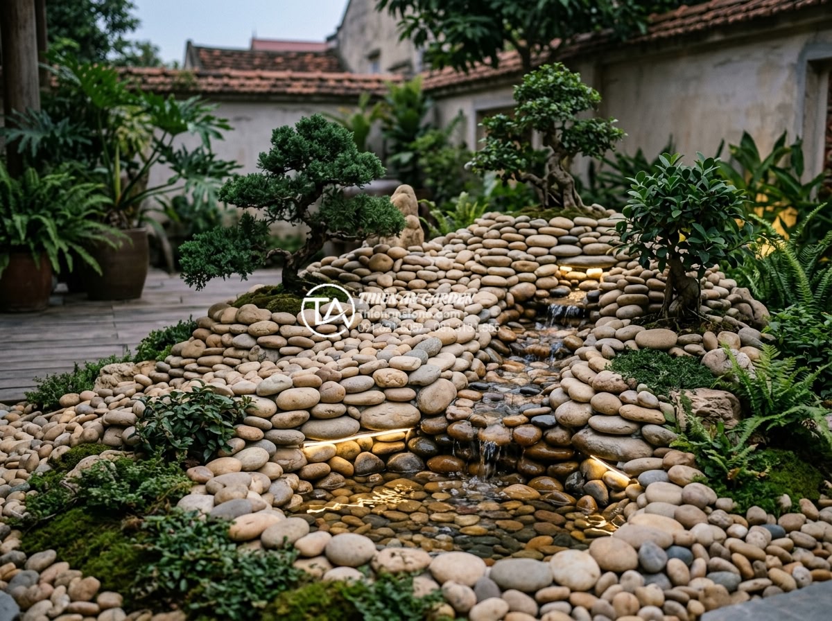 Cách tái sử dụng đá tự nhiên từ tiểu cảnh tết cho sân vườn sau lễ - Artistic miniature rock garden non-bo style landscape built using large reused n