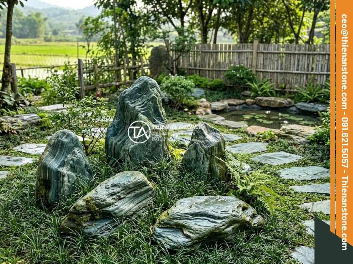 Case Study: Cải tạo sân vườn 20m2 thành không gian làng quê Bắc Bộ thanh bình - Happy family enjoying the newly transformed peaceful countryside garden space wi