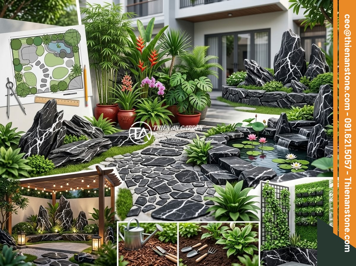 Case Study: Cải tạo sân vườn 20m2 thành không gian làng quê Bắc Bộ thanh bình - Expert tips infographic style image summarizing key lessons from the 20m2 garden