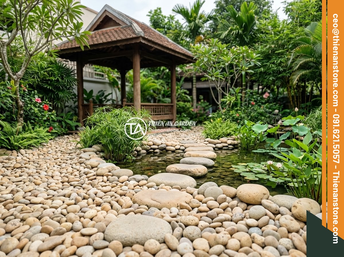 Case Study: Cải tạo sân vườn 20m2 thành không gian làng quê Bắc Bộ thanh bình - Inspirational final overview of the successful case study garden highlighting ke