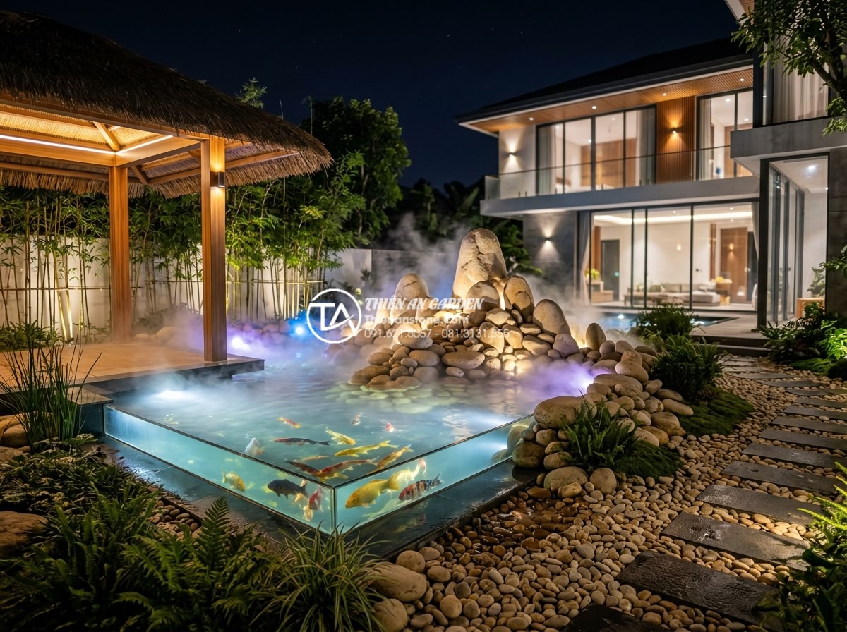 So sánh tiểu cảnh làng quê Bắc Bộ hiện đại và truyền thống: Nên chọn loại nào? - Hình 3 So sánh tiểu cảnh làng quê Bắc Bộ hiện đại và truyền thống: Nên chọn loại nào? - Modern interpretation of Northern Vietnamese village rock garden (tieu canh lang