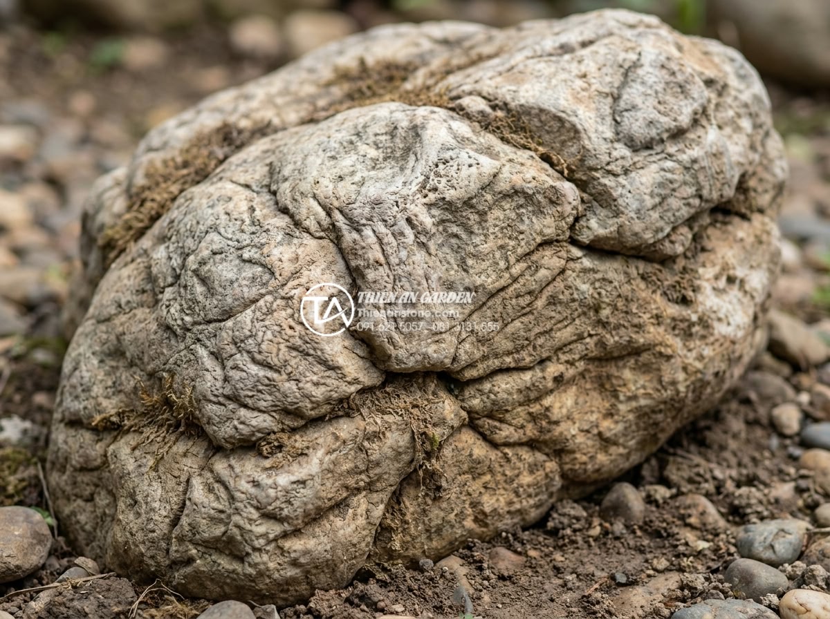 Tích hợp hồ cá Koi vào tiểu cảnh làng quê Bắc Bộ: Nên hay không? - Professional close-up photograph of high-quality natural stone materials used in