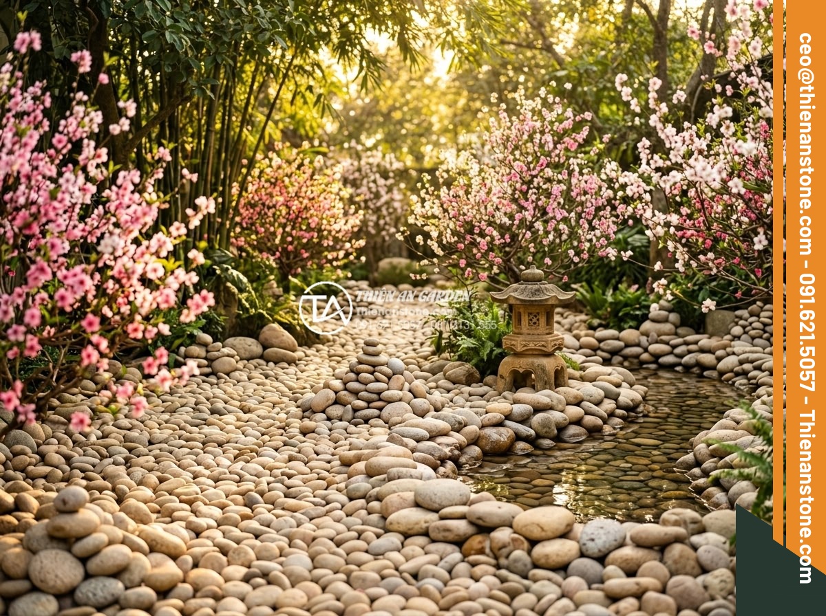 Top 5 loại đá tự nhiên tốt nhất để làm tiểu cảnh hoa tết ngoài trời - Hình 2 Top 5 loại đá tự nhiên tốt nhất để làm tiểu cảnh hoa tết ngoài trời - Detailed photorealistic image of premium natural sandstone and basalt stones arr