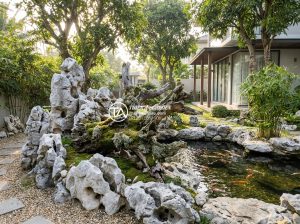 Xu hướng chơi tiểu cảnh gỗ lũa rừng tự nhiên năm 2026 - Photorealistic wide-angle view of a 2026 trend natural forest driftwood miniatur