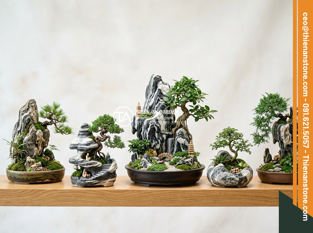 Bí quyết chọn đá Tuyết Sơn làm tiểu cảnh cây ôm đá chuẩn phong thủy - Hình 12 Bí quyết chọn đá Tuyết Sơn làm tiểu cảnh cây ôm đá chuẩn phong thủy - Stunning collection of five different Tuyet Son stone tree hugging miniature lan