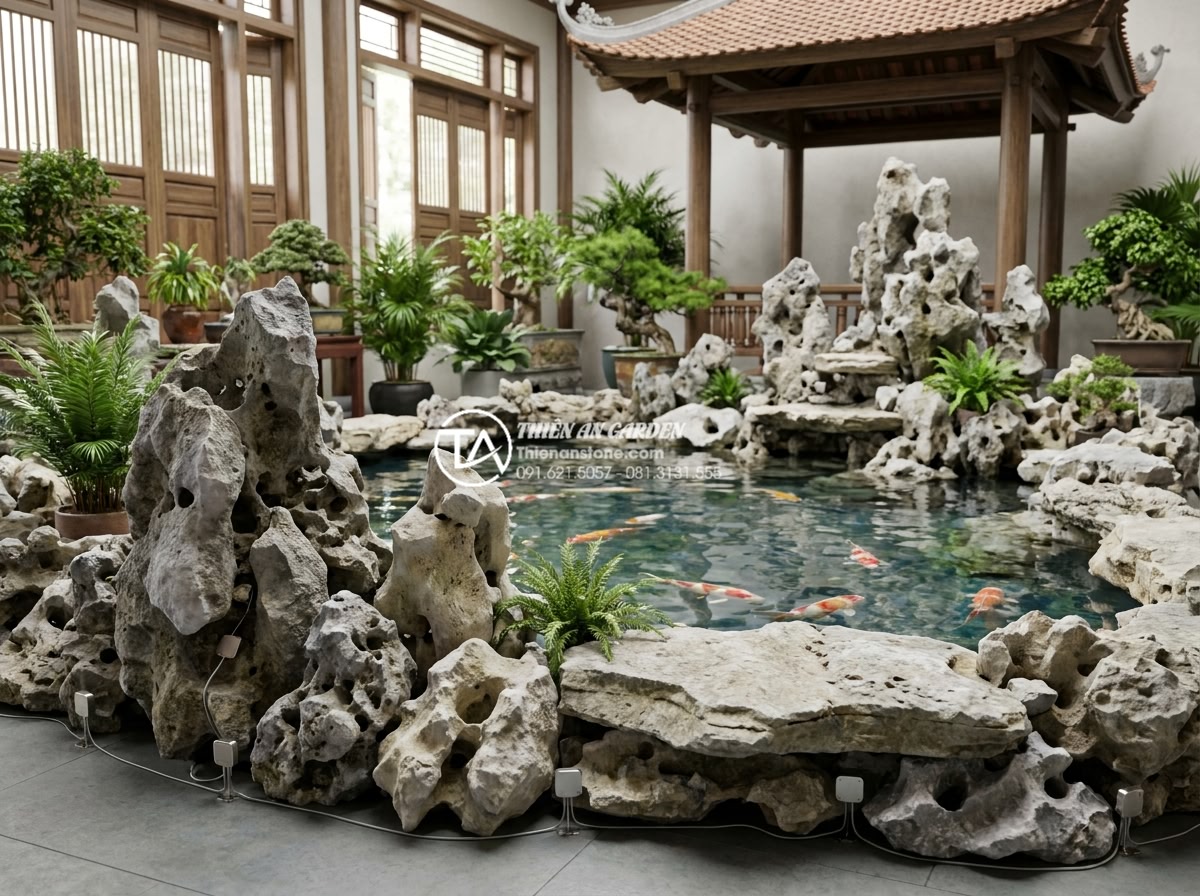 Cách khắc phục tình trạng thấm nước khi làm tiểu cảnh làng quê trong nhà - Hình 6 Cách khắc phục tình trạng thấm nước khi làm tiểu cảnh làng quê trong nhà - 3D rendering and IoT sensor placement visualization for smart waterproofing syst