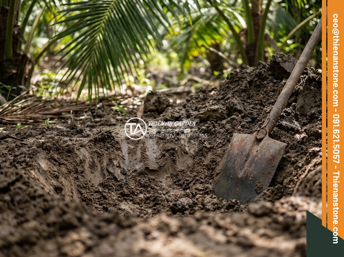 Cách tạo hệ thống lọc nước tự nhiên cho tiểu cảnh ống tre lu nước - Hình 5 Cách tạo hệ thống lọc nước tự nhiên cho tiểu cảnh ống tre lu nước - Professional team photo of Đá Cảnh Thiên An experts consulting with clients on b