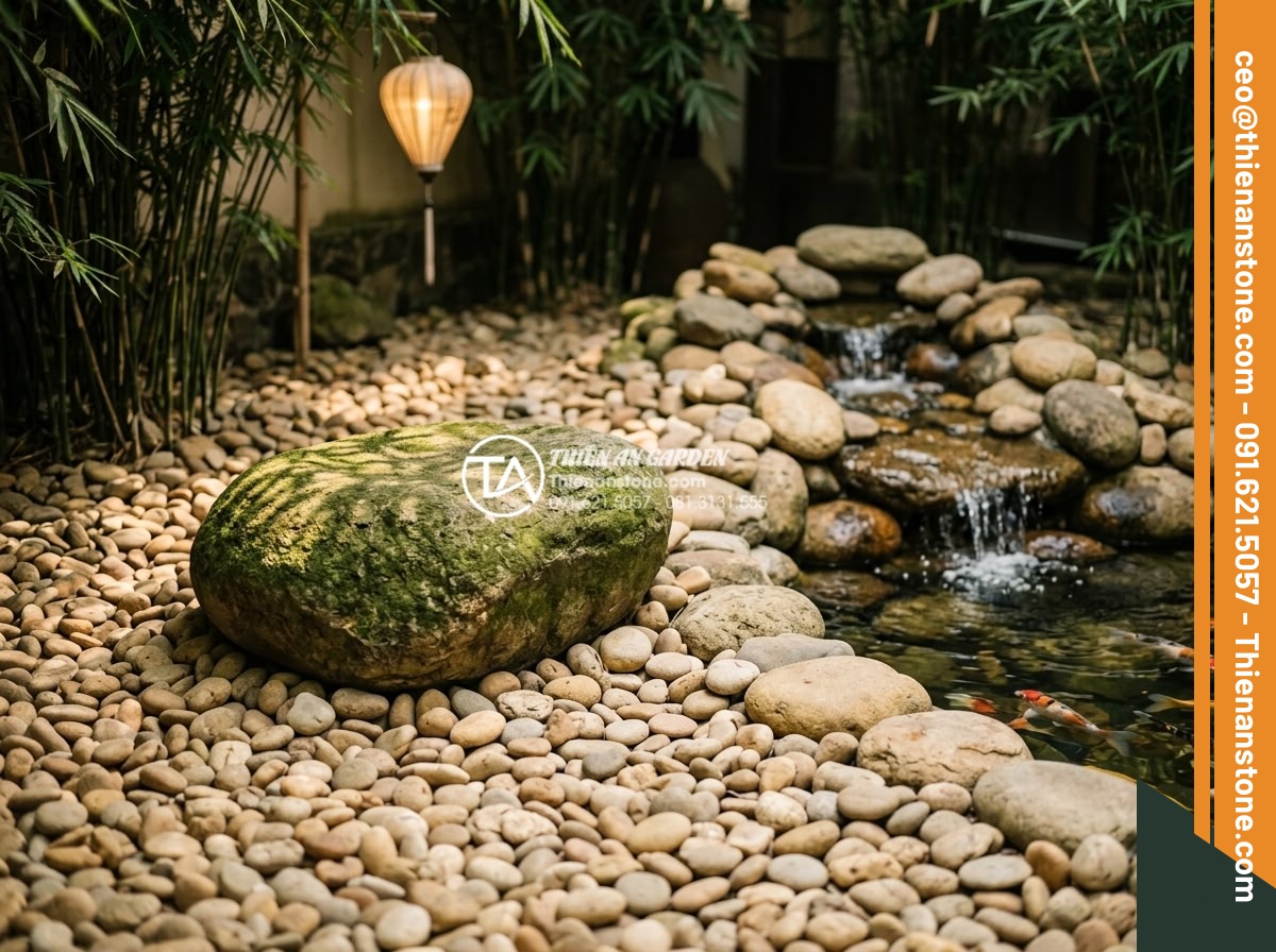 Case Study: Cải tạo sân vườn cũ thành tiểu cảnh thiền Zen Garden 15m2 - Serene evening scene of completed Zen garden meditation area with person sitting