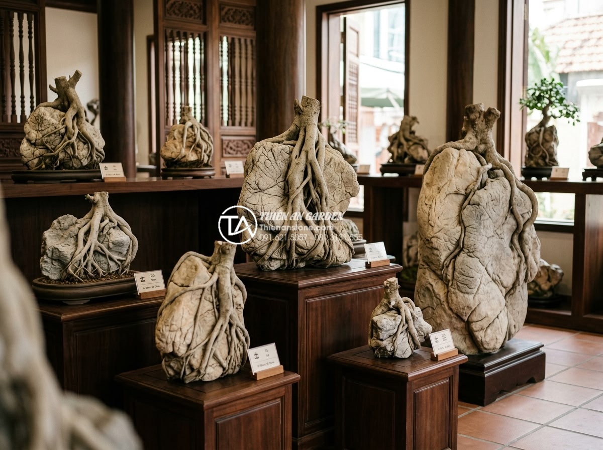 Cây sung ôm đá: Cách tạo dáng và ý nghĩa sung túc cho gia chủ - Hình 17 Cây sung ôm đá: Cách tạo dáng và ý nghĩa sung túc cho gia chủ - Collection of popular fig tree embracing stone designs in various sizes displaye