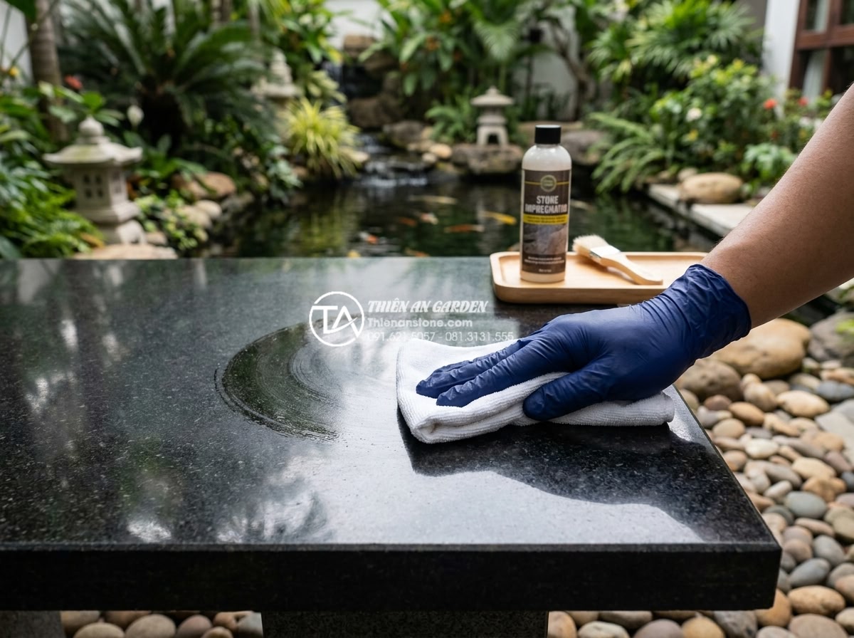 Hướng dẫn vệ sinh và bảo dưỡng bàn ghế đá hoa cương luôn sáng bóng như mới - Hình 8 Hướng dẫn vệ sinh và bảo dưỡng bàn ghế đá hoa cương luôn sáng bóng như mới - Impressive before-and-after professional service result showing dull, heavily st