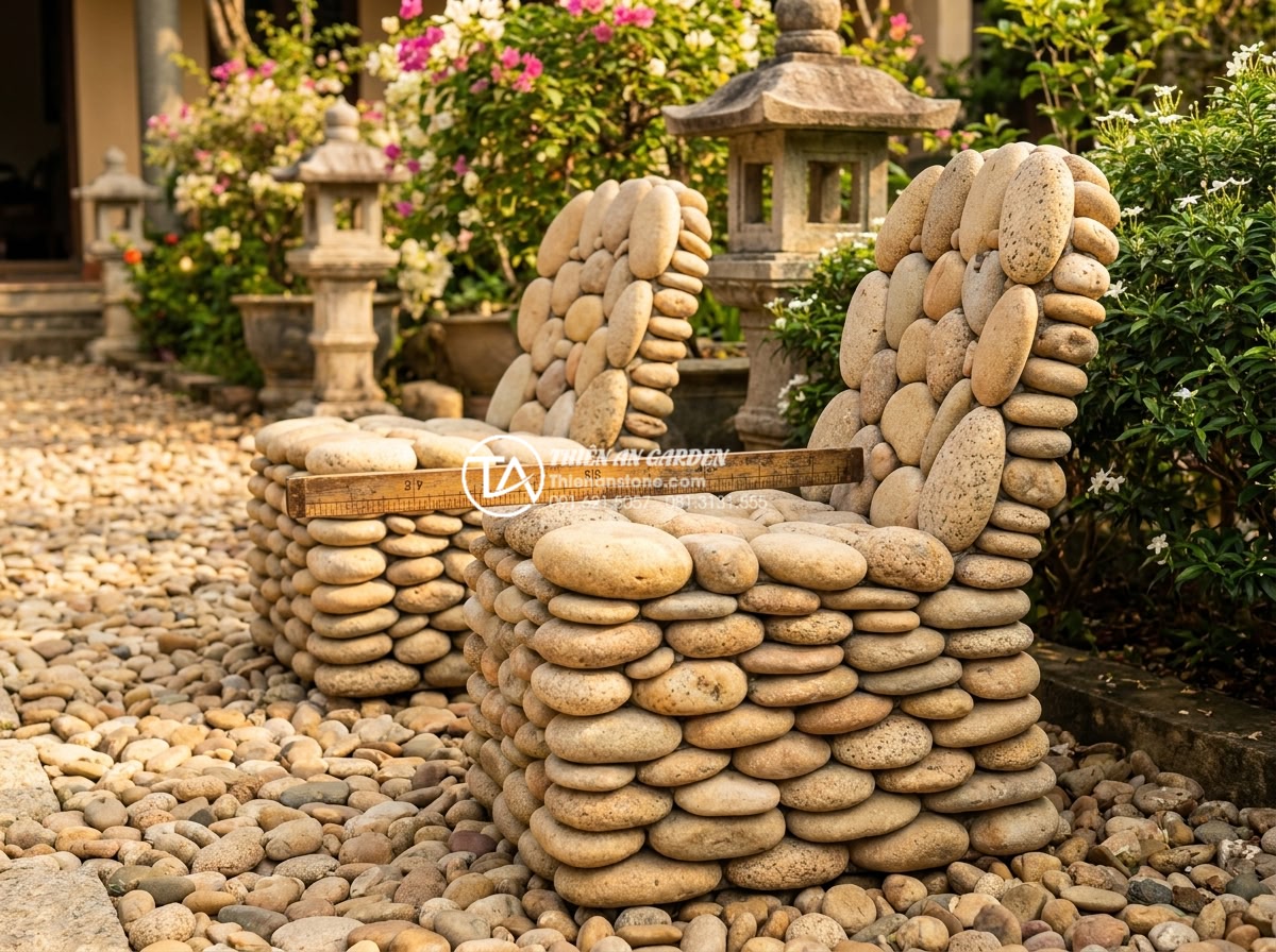Kích thước tiêu chuẩn của bộ bàn ghế đá tự nhiên theo chuẩn lỗ ban - Hình 5 Kích thước tiêu chuẩn của bộ bàn ghế đá tự nhiên theo chuẩn lỗ ban - High-resolution lifestyle photograph of an elderly Vietnamese couple comfortably