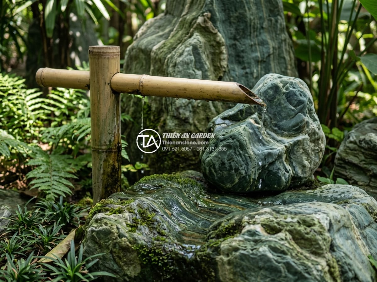 Nên chọn tre loại nào để làm tiểu cảnh bền bỉ, không bị nứt vỡ mọt? - Common mistakes in bamboo water feature installation including incorrect angles 