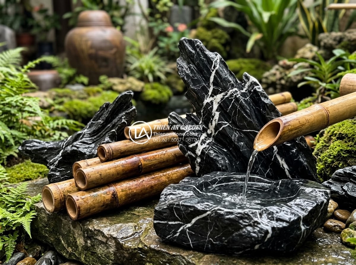 Top 15 mẫu tiểu cảnh guồng nước ống tre đẹp mê mẩn cho sân vườn 2026 - High resolution professional close-up showcasing premium raw materials for garde