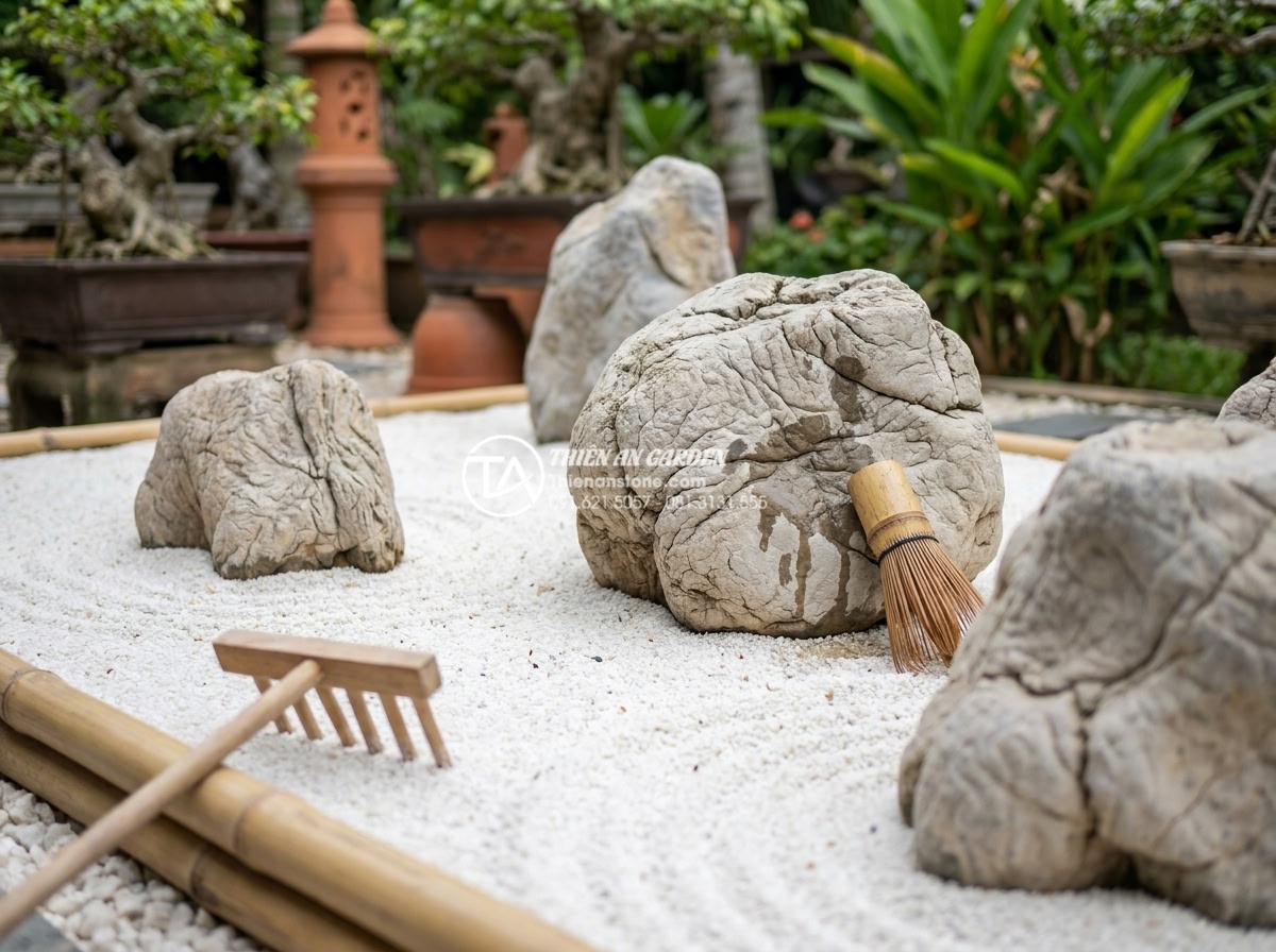 Top 50+ mẫu tiểu cảnh thiền đẹp dẫn đầu xu hướng thiết kế 2026 - Maintenance tips visualization for long-lasting Zen garden including cleaning st