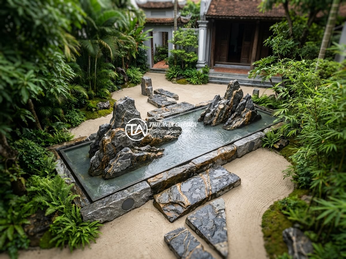 Top 50+ mẫu tiểu cảnh thiền đẹp dẫn đầu xu hướng thiết kế 2026 - Aerial view of innovative 2026 modern Zen garden design incorporating technology