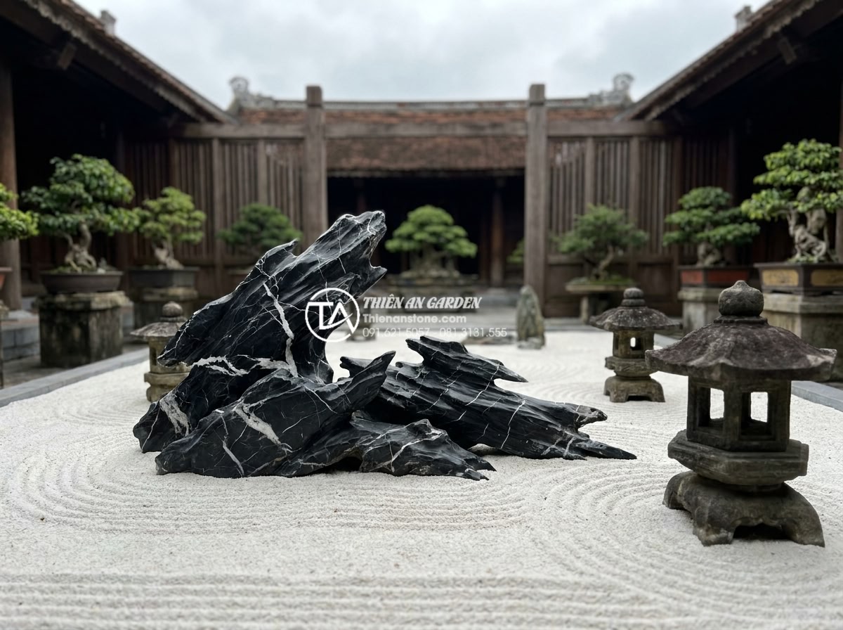Top 50+ mẫu tiểu cảnh thiền đẹp dẫn đầu xu hướng thiết kế 2026 - Collection of 2026 trending Zen garden designs using premium black and gray gran