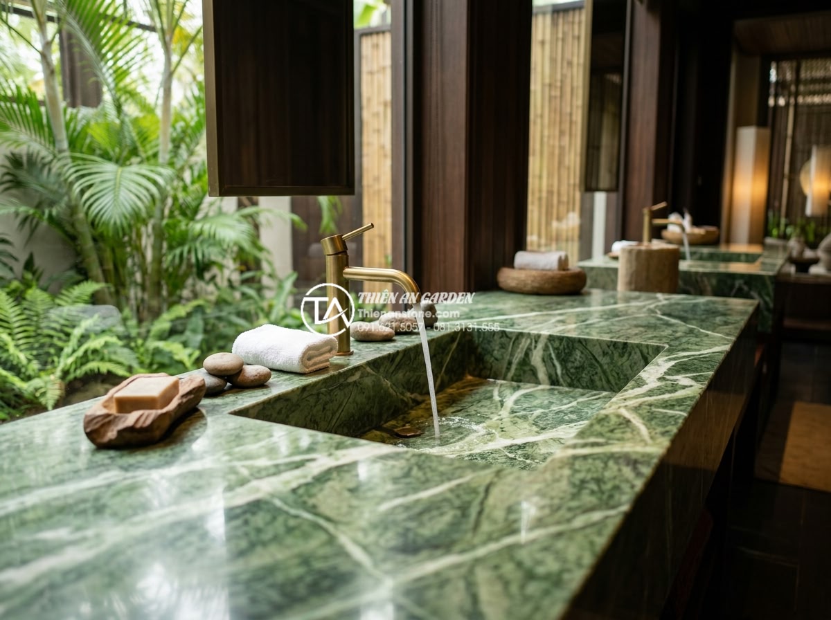 Bàn Đá Lavabo Âm Bàn: Cách Lắp Đặt Và 10 Mẫu Đẹp Tối Giản Cho Spa, Khách Sạn - Long-term preserved luxury stone sink after years of proper care in a high-end s