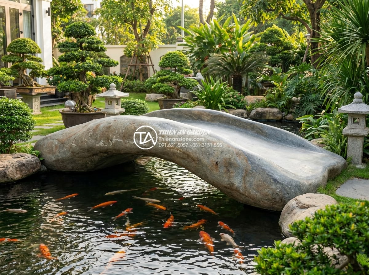 Cầu đá qua hồ cá Koi: 4 lưu ý kỹ thuật để không làm ảnh hưởng nguồn nước - Hình 9 Cầu đá qua hồ cá Koi: 4 lưu ý kỹ thuật để không làm ảnh hưởng nguồn nước - Professional team portrait of Đá Cảnh Thiên An experts standing proudly next to