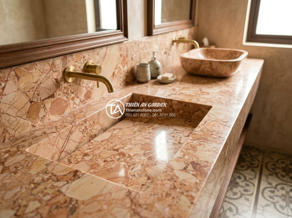Chậu Rửa Mặt Liền Bàn Đá - Giải Pháp Đồng Bộ Cho Phòng Tắm Cao Cấp - Visual comparison of various lavabo styles highlighting advantages of integrated