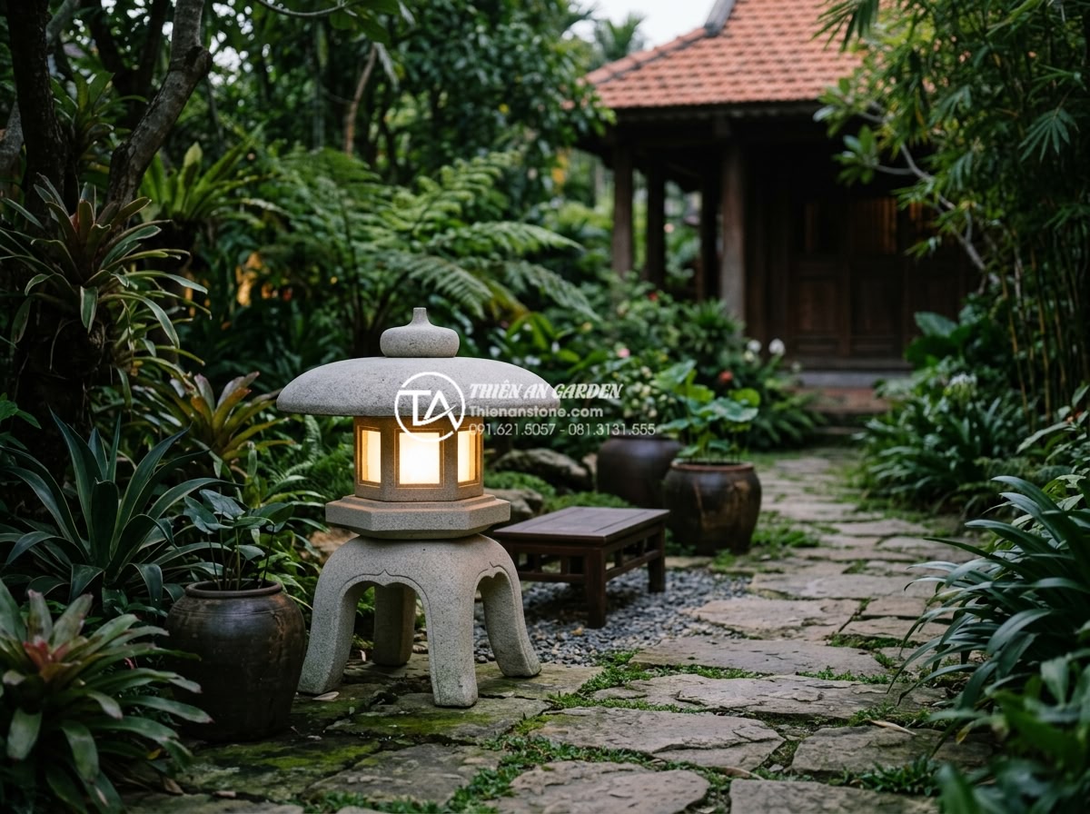 Đèn đá Yukimi Gata là gì? Tại sao gọi là đèn đá ngắm tuyết? - Beautiful lifestyle photograph of a happy Vietnamese family enjoying evening tim