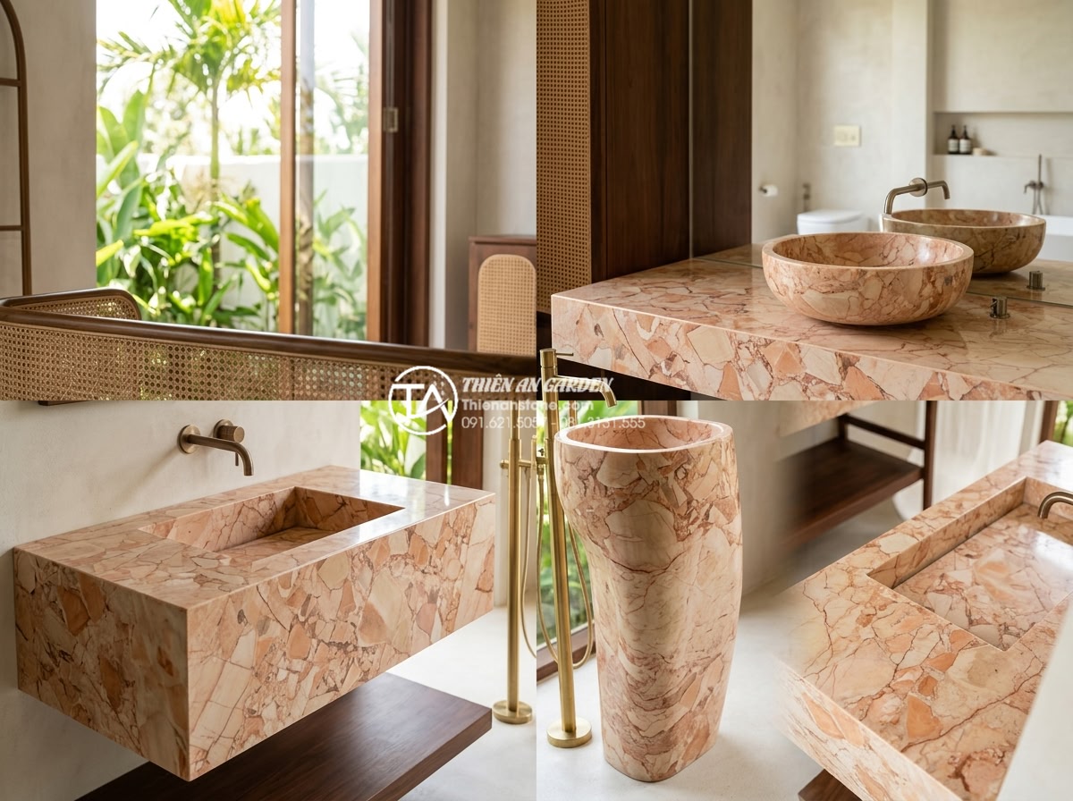 Hướng Dẫn Chọn Kích Thước Chậu Rửa Mặt Bàn Đá Phù Hợp Với Mọi Diện Tích - Popular modern single stone basin countertop design examples with corresponding 