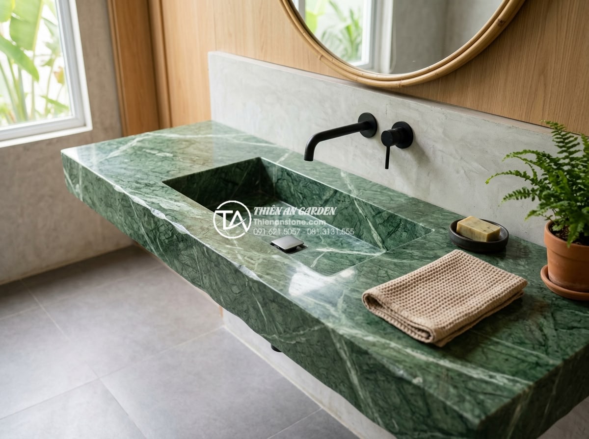 Hướng Dẫn Chọn Kích Thước Chậu Rửa Mặt Bàn Đá Phù Hợp Với Mọi Diện Tích - Trendy 2026 natural stone wash basin countertop designs featuring innovative siz