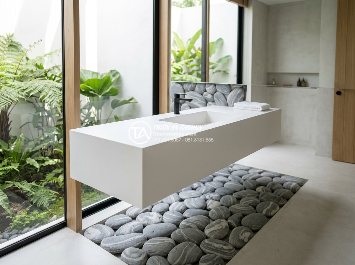 Lavabo Đá Nung Kết: Đột Phá Công Nghệ Cho Bề Mặt Chống Trầy Xước Tuyệt Đối - Professional high-resolution photograph of a luxurious white sintered stone lava